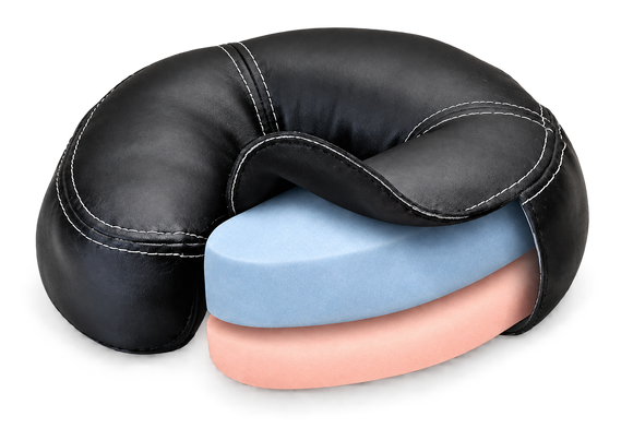 Strata face-rest pillow with layered memory foam for face-down recovery